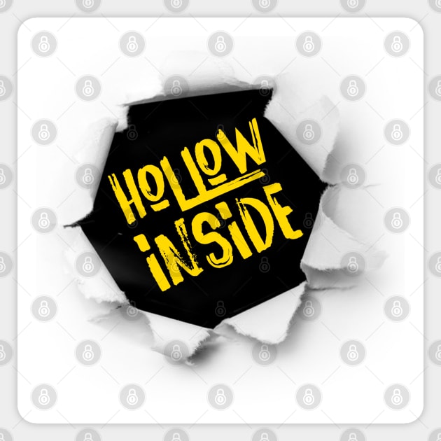 Hollow Inside | Narcisissm Black And White Typography on A Torned Background Sticker by ZAZIZU